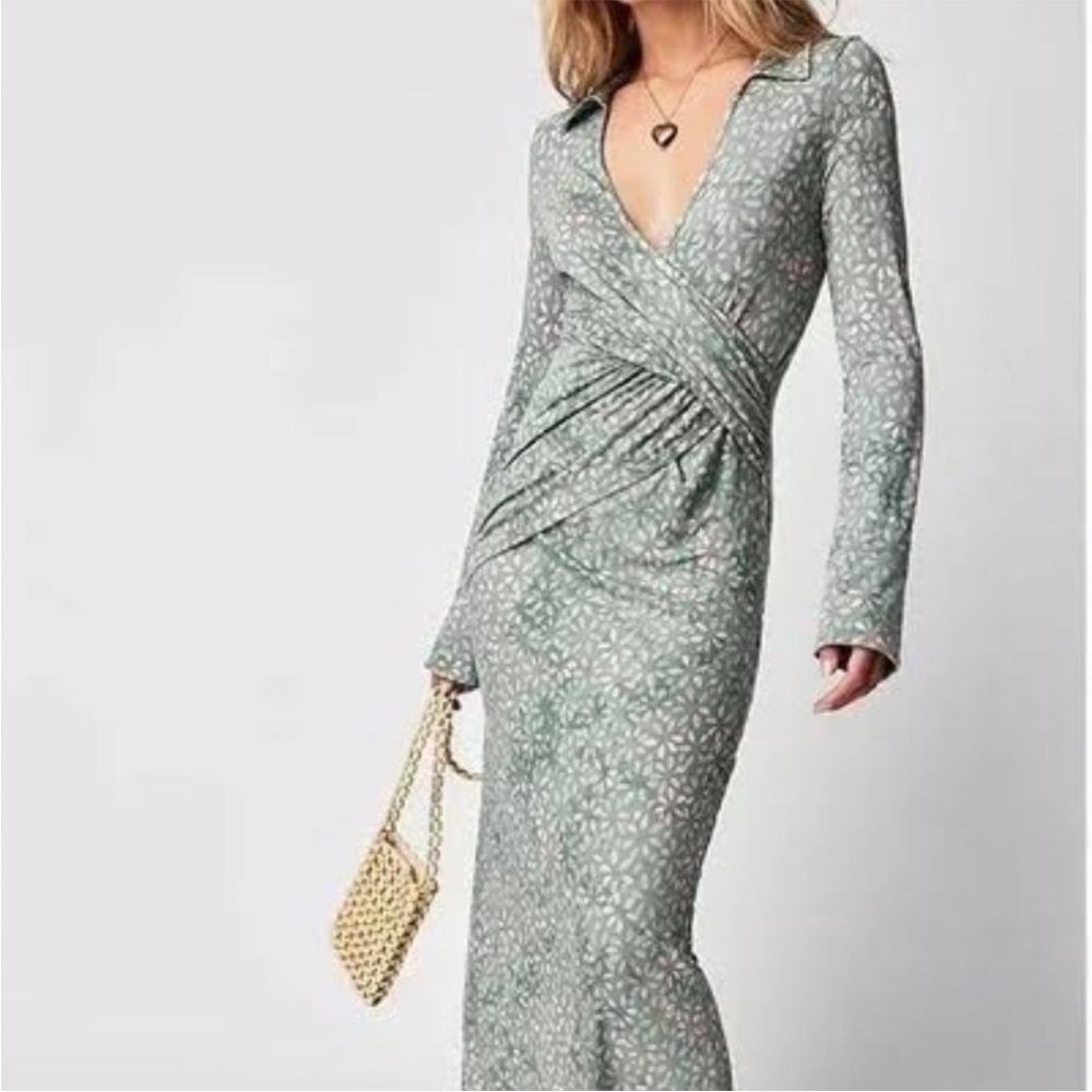NWOT FREE PEOPLE shayla floral wrap dress - Picture 13 of 14